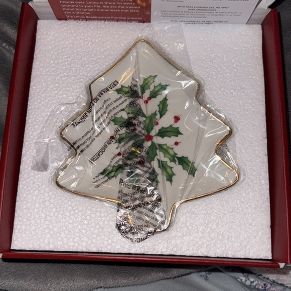 Lenox Hosting The Holidays Tree Trinket Party Plate Gold 24k Trimmed New - Picture 1 of 5